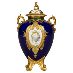 Antique English Porcelain Royal Crown Derby Covered Urn, circa 1900