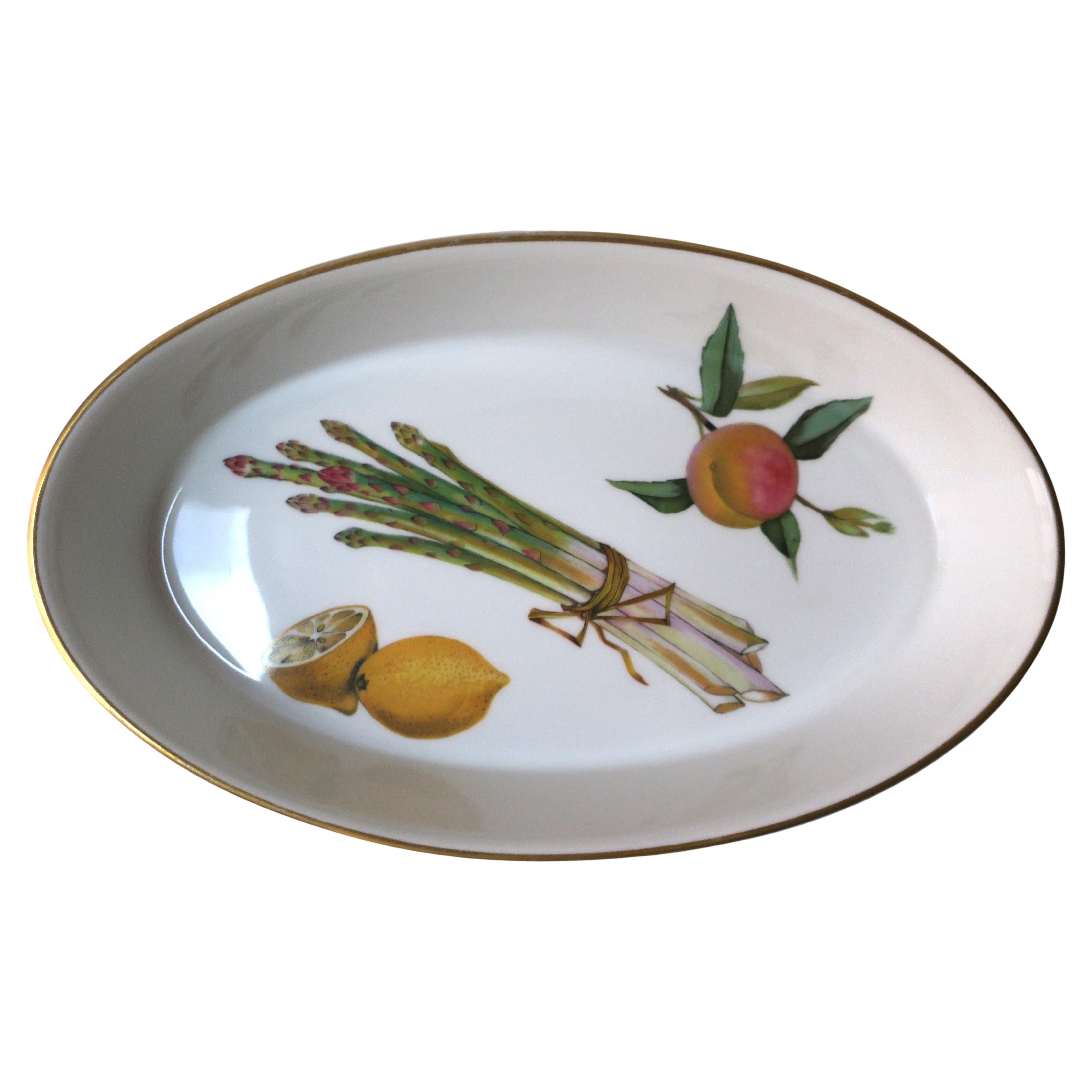 English Porcelain Serving Bowl Fruits and Vegetables