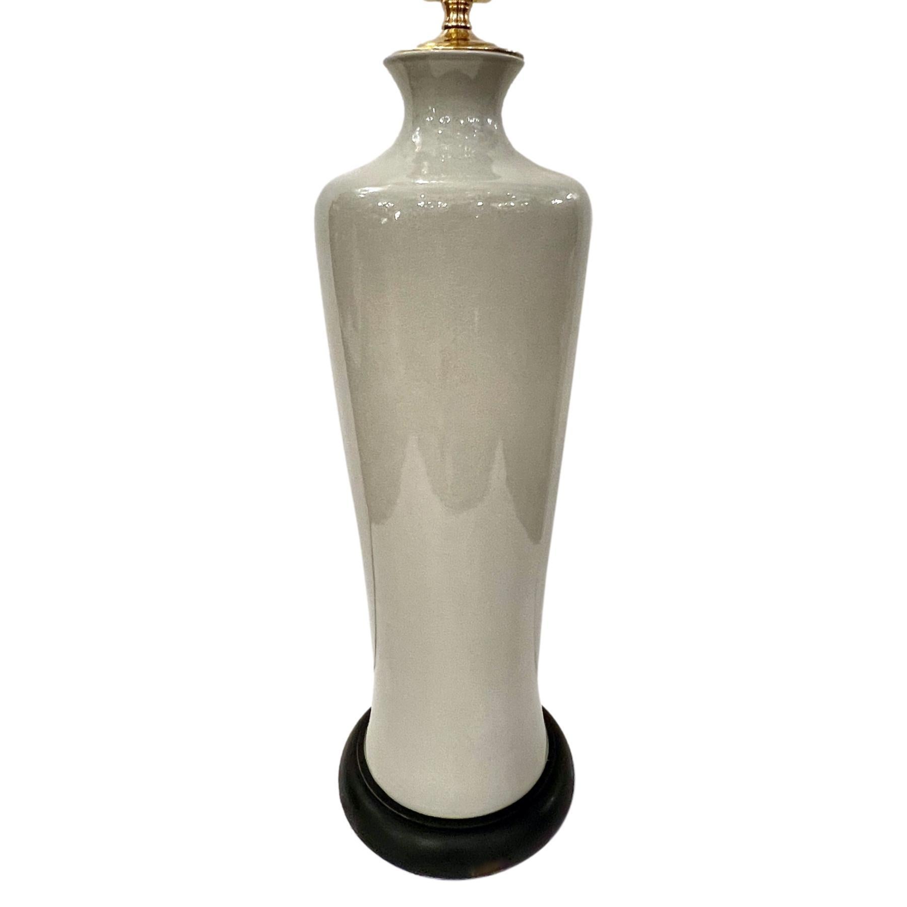 Glazed English Porcelain Table Lamp For Sale