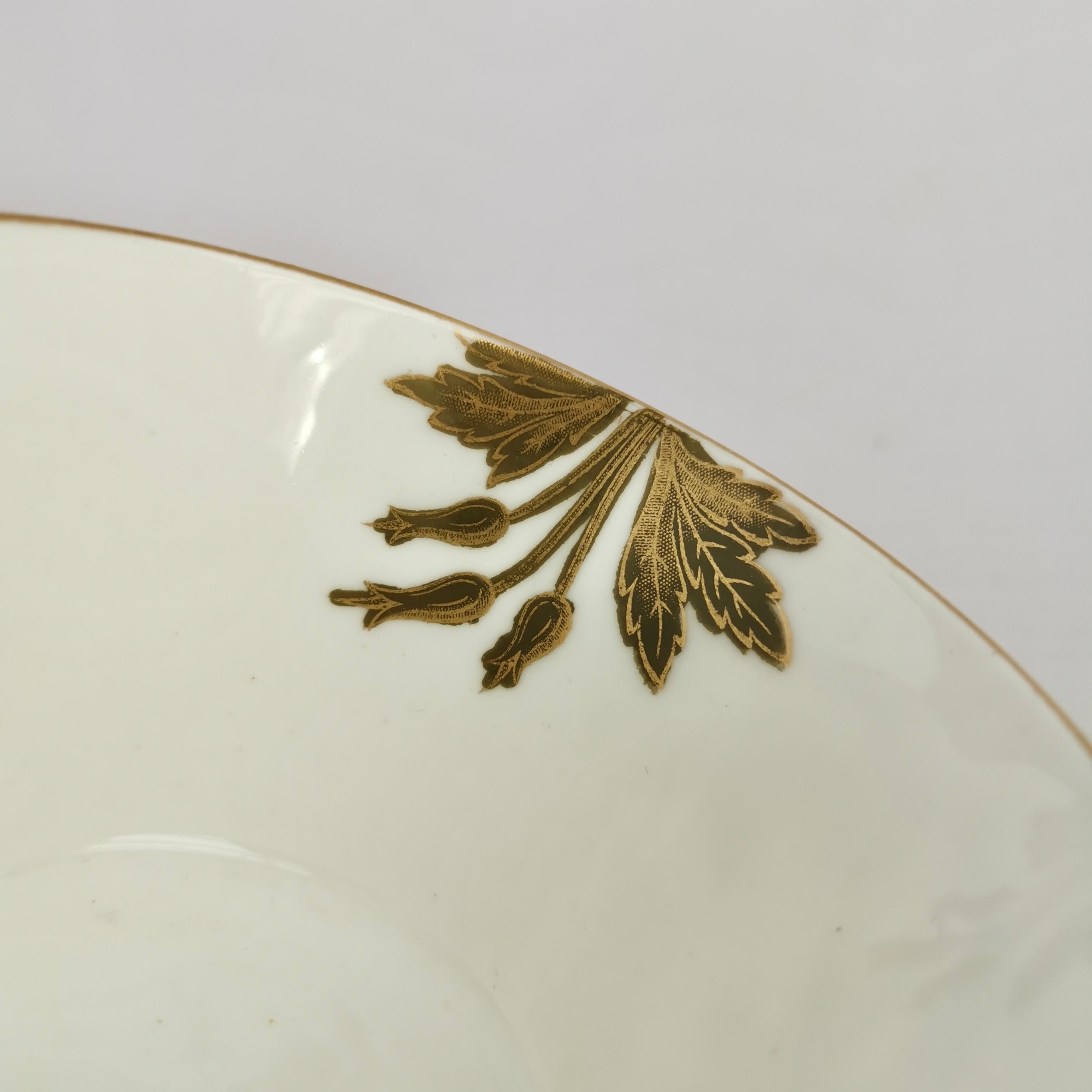 English Porcelain Teacup, Aesthetic Movement Bronze-Gilt Sprigs, ca 1875 4