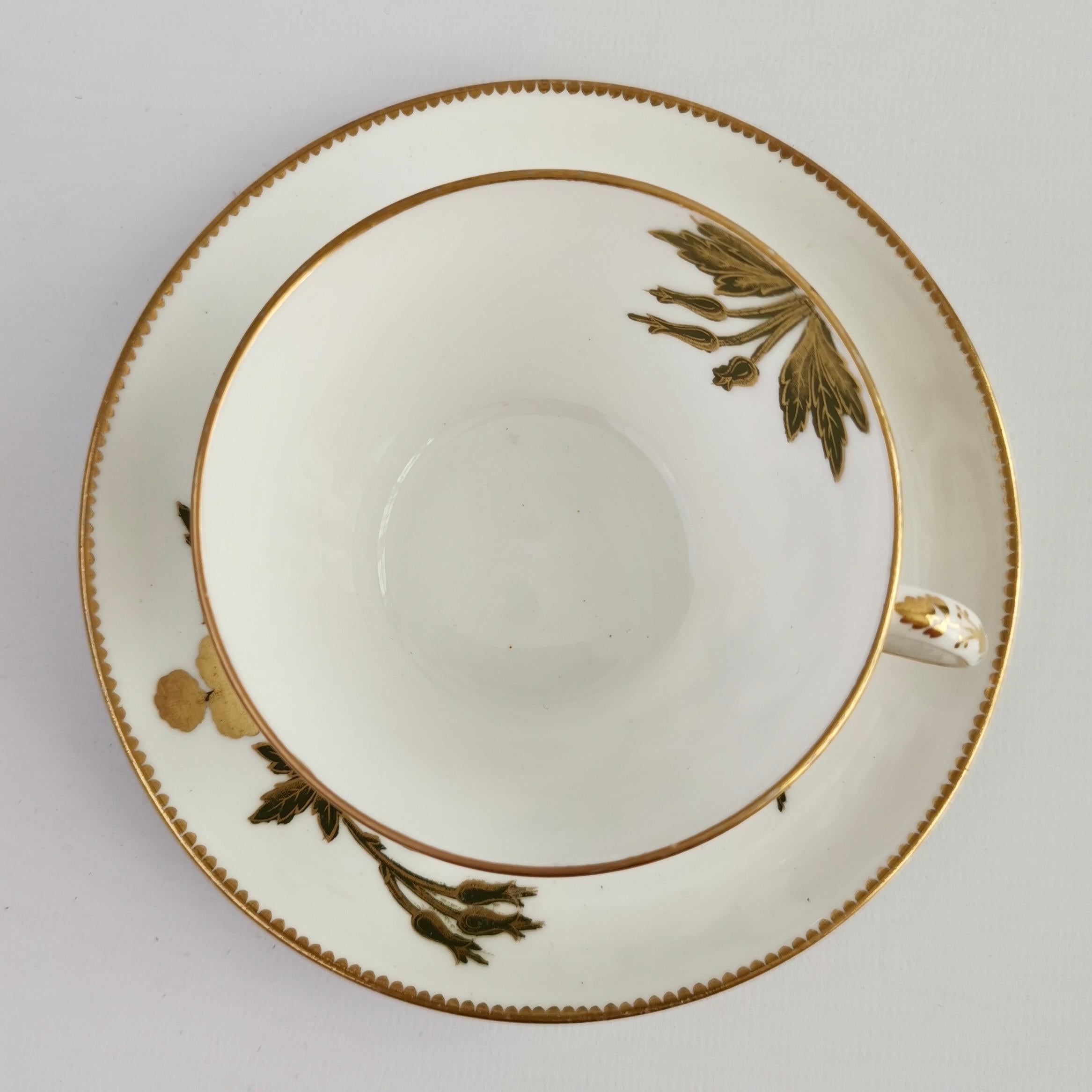 English Porcelain Teacup, Aesthetic Movement Bronze-Gilt Sprigs, ca 1875 5