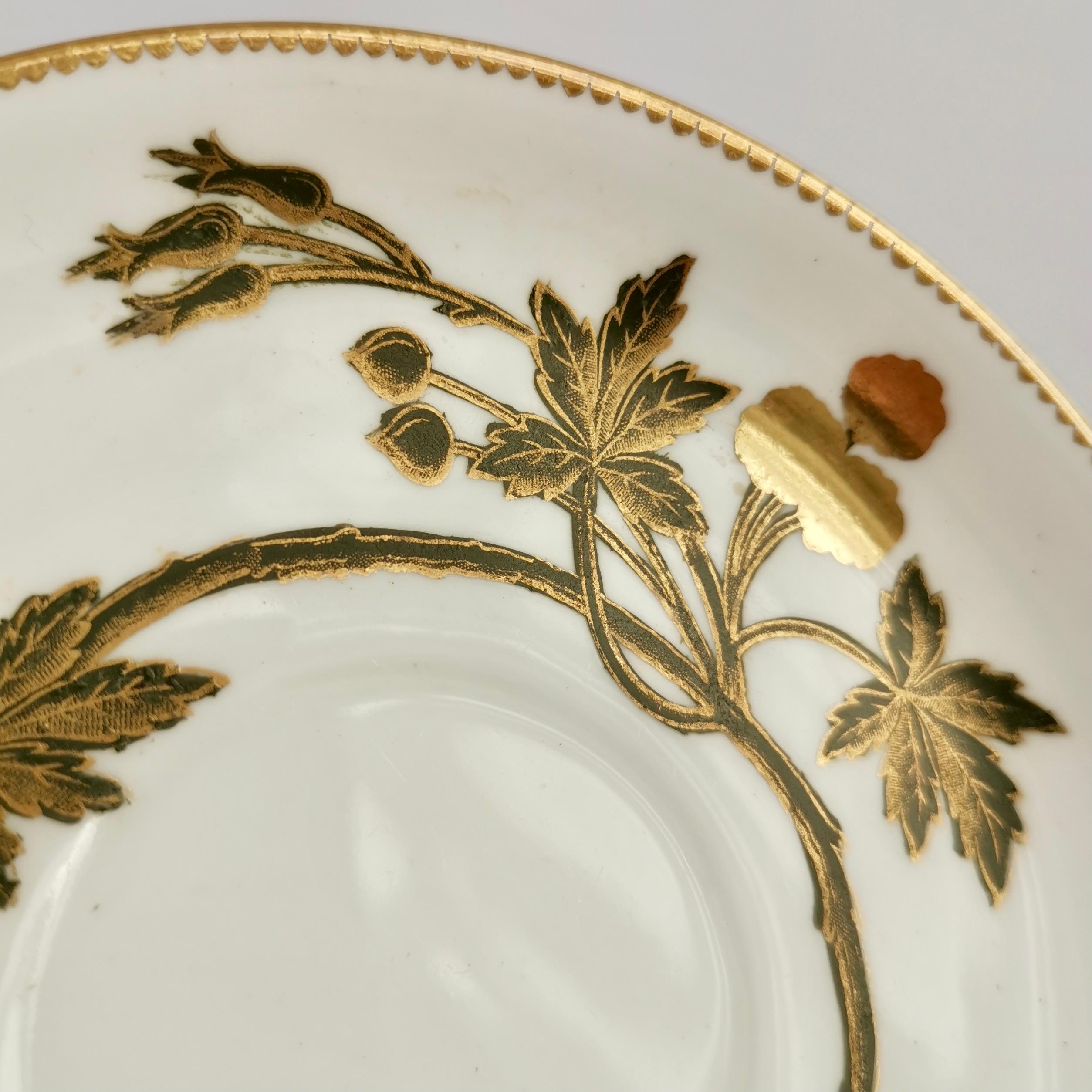 English Porcelain Teacup, Aesthetic Movement Bronze-Gilt Sprigs, ca 1875 2