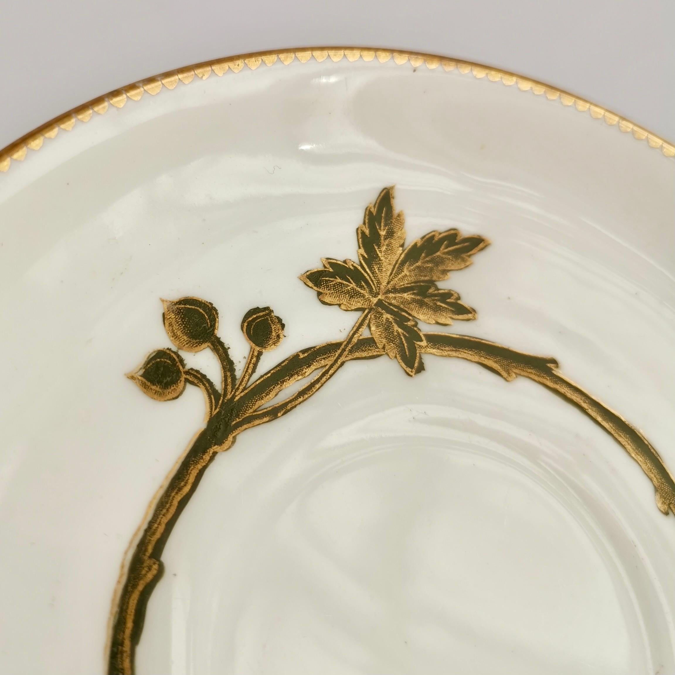 English Porcelain Teacup, Aesthetic Movement Bronze-Gilt Sprigs, ca 1875 3