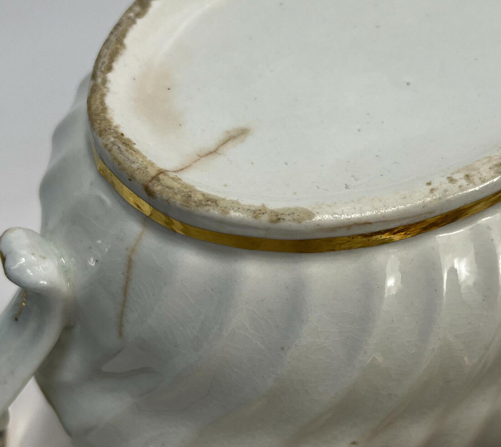 Porcelaine Service à thé en porcelaine anglaise Tete-a-Tete, bleu cobalt et doré, début du XIXe siècle en vente