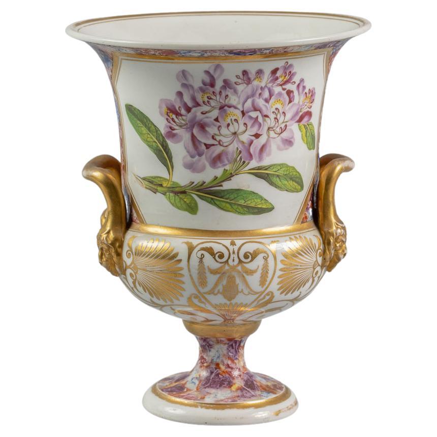 English Porcelain Two-Handled Marbleized Vase, circa 1810 For Sale