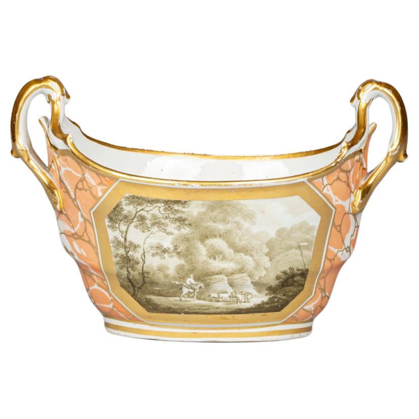 English Porcelain Two-Handled Sugar Bowl, Worcester (Barr), circa 1800 For Sale