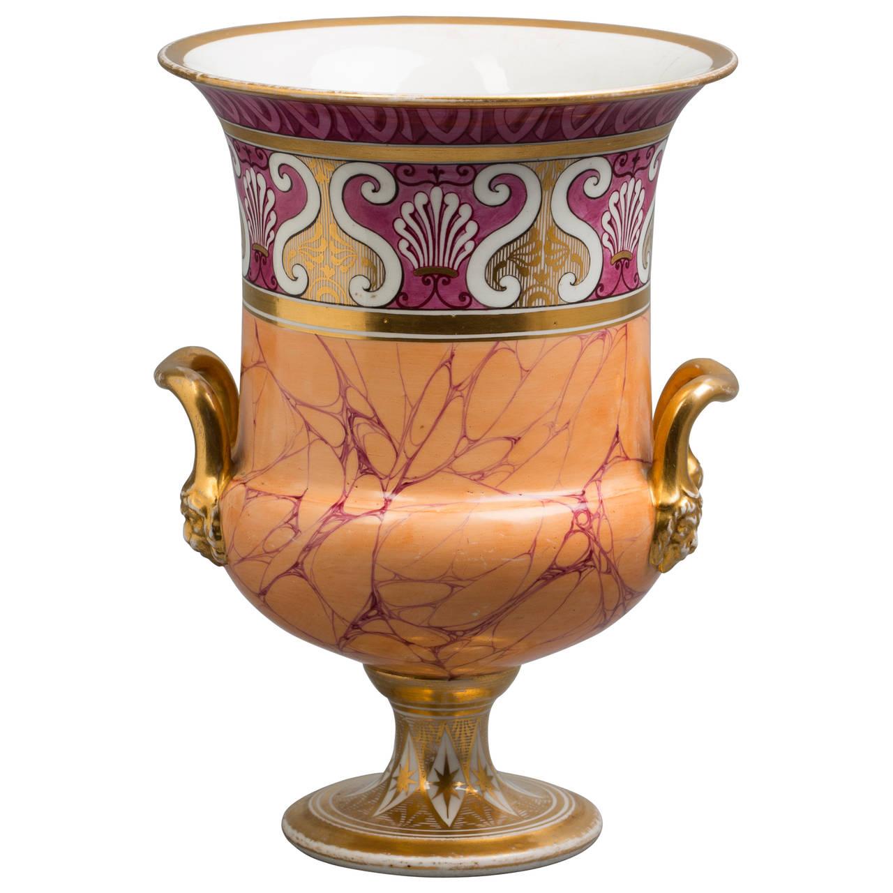 19th Century English Porcelain Vase, Chamberlain Worcester, circa 1820 For Sale
