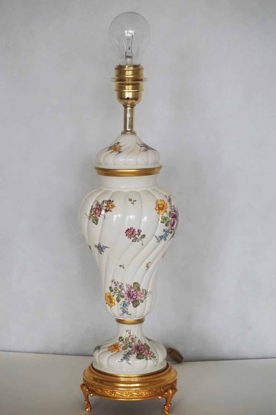 English Porcelain Vase Table Lamp by Louis Nichole, 1999 For Sale 2