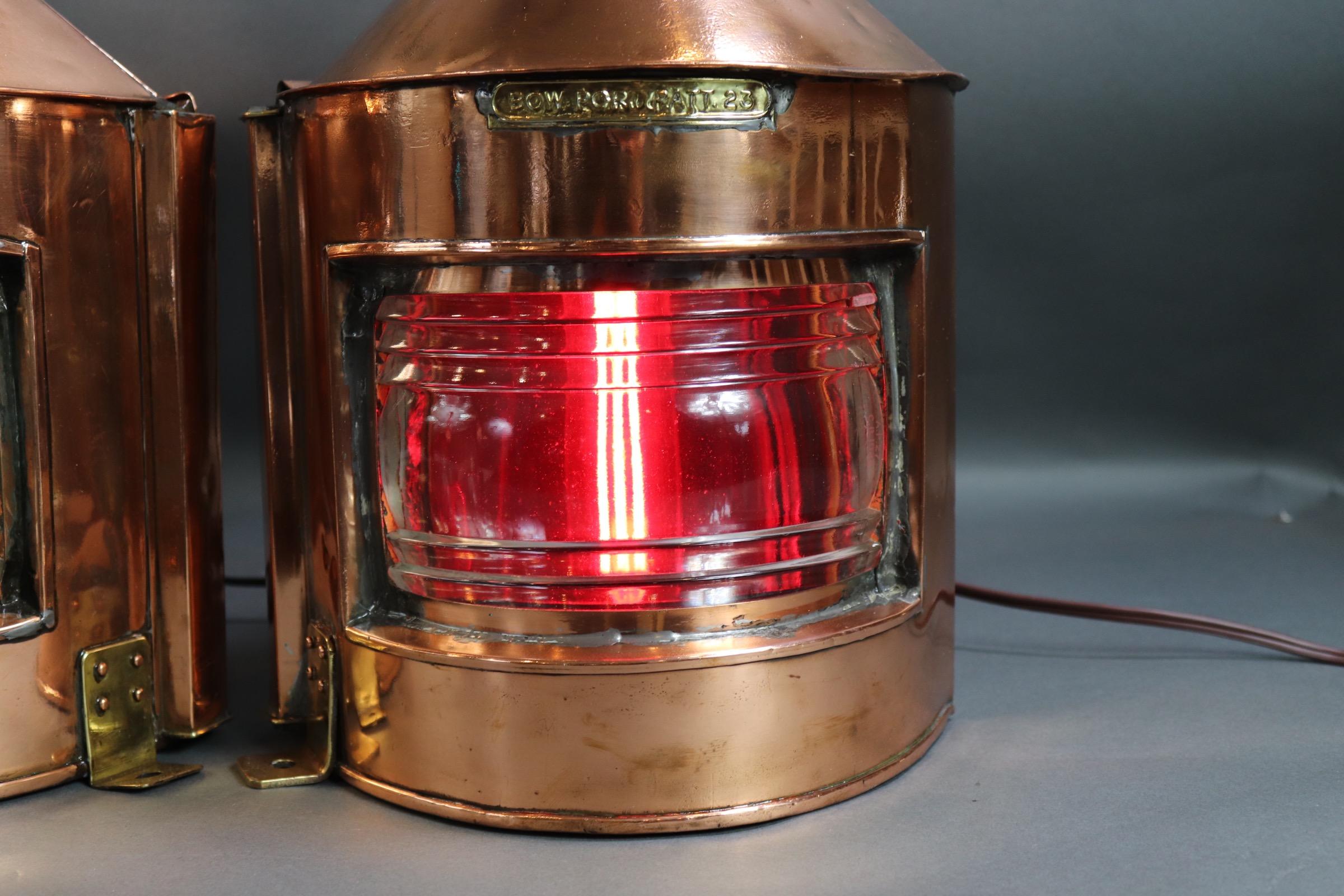 English Port and Starboard Lanterns For Sale 2