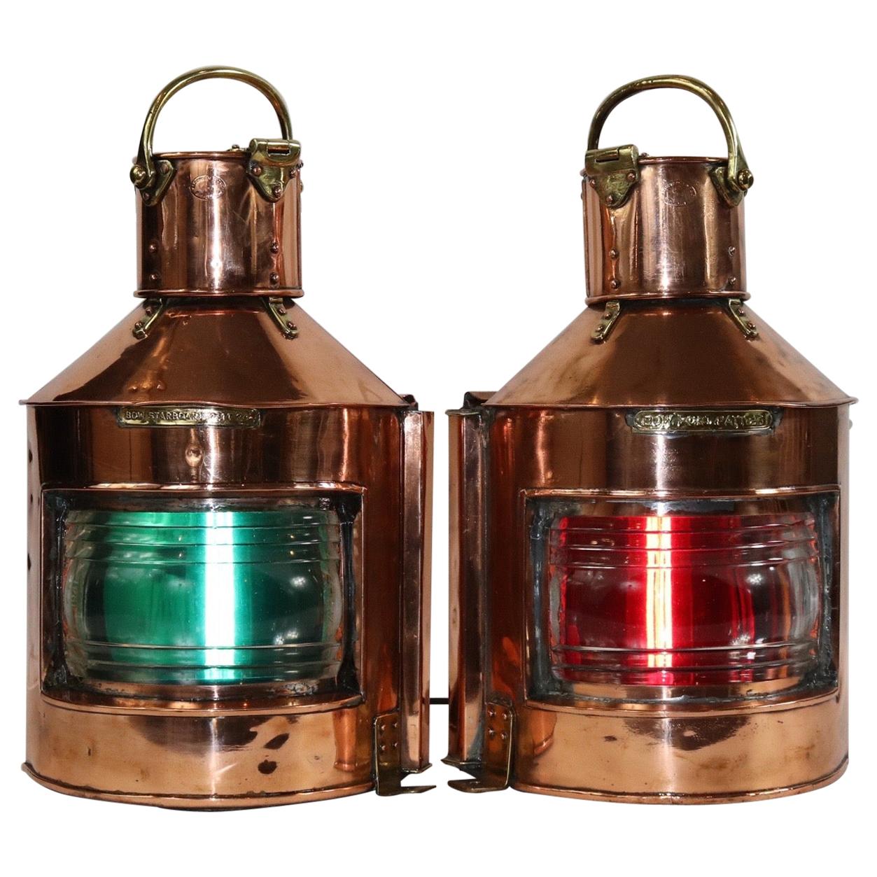 English Port and Starboard Lanterns For Sale
