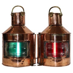 Vintage English Port and Starboard Lanterns