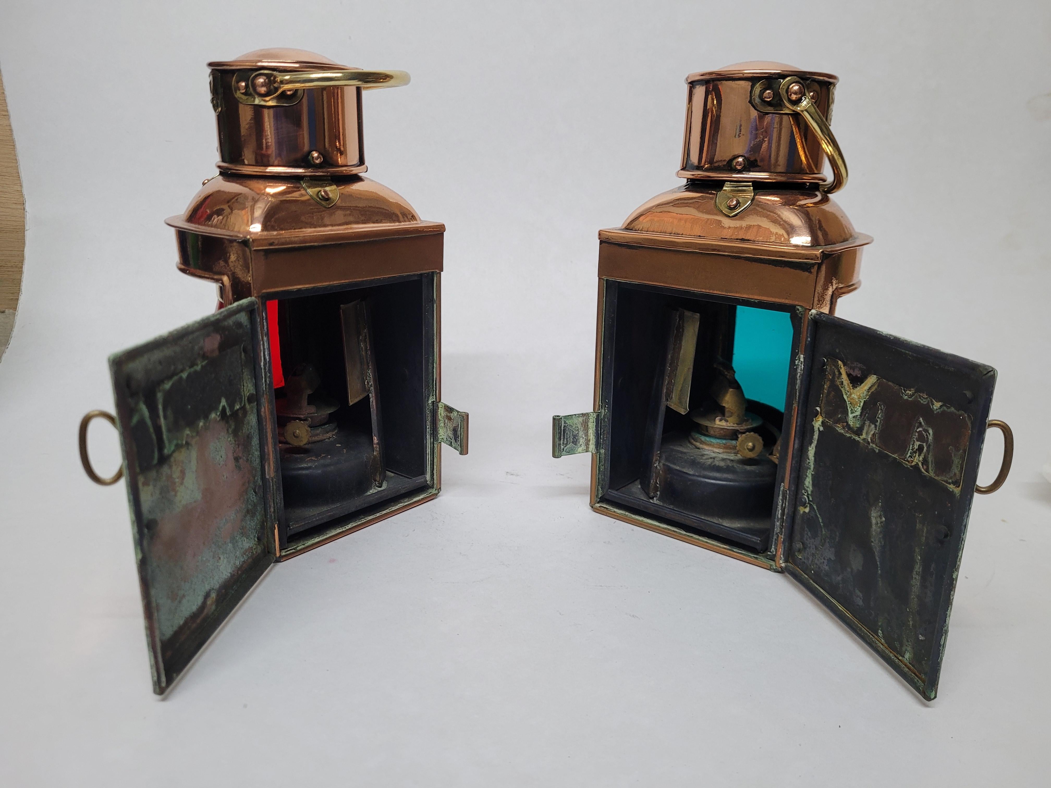 English Port and Starboard Ships Lanterns For Sale 5