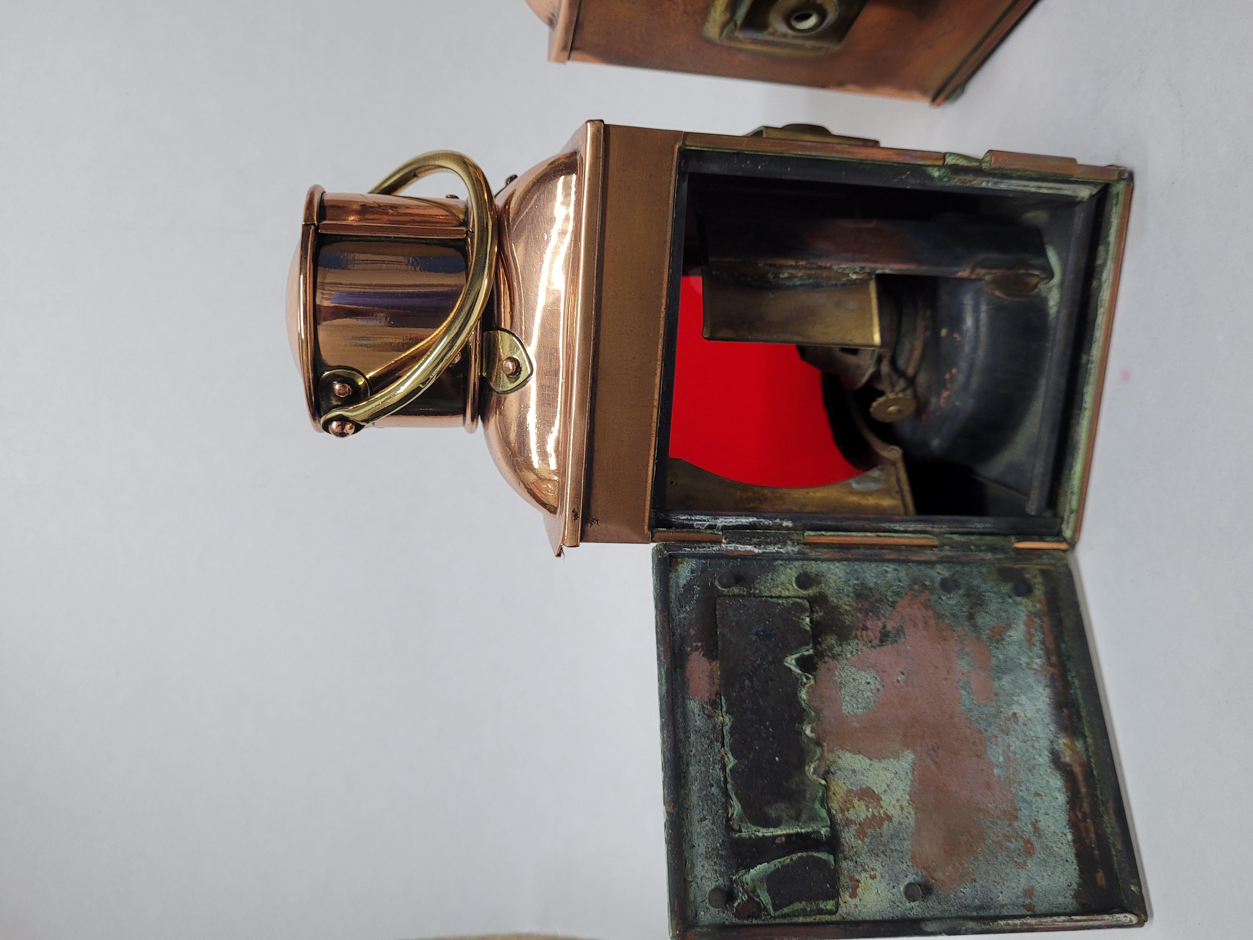 English Port and Starboard Ships Lanterns For Sale 7