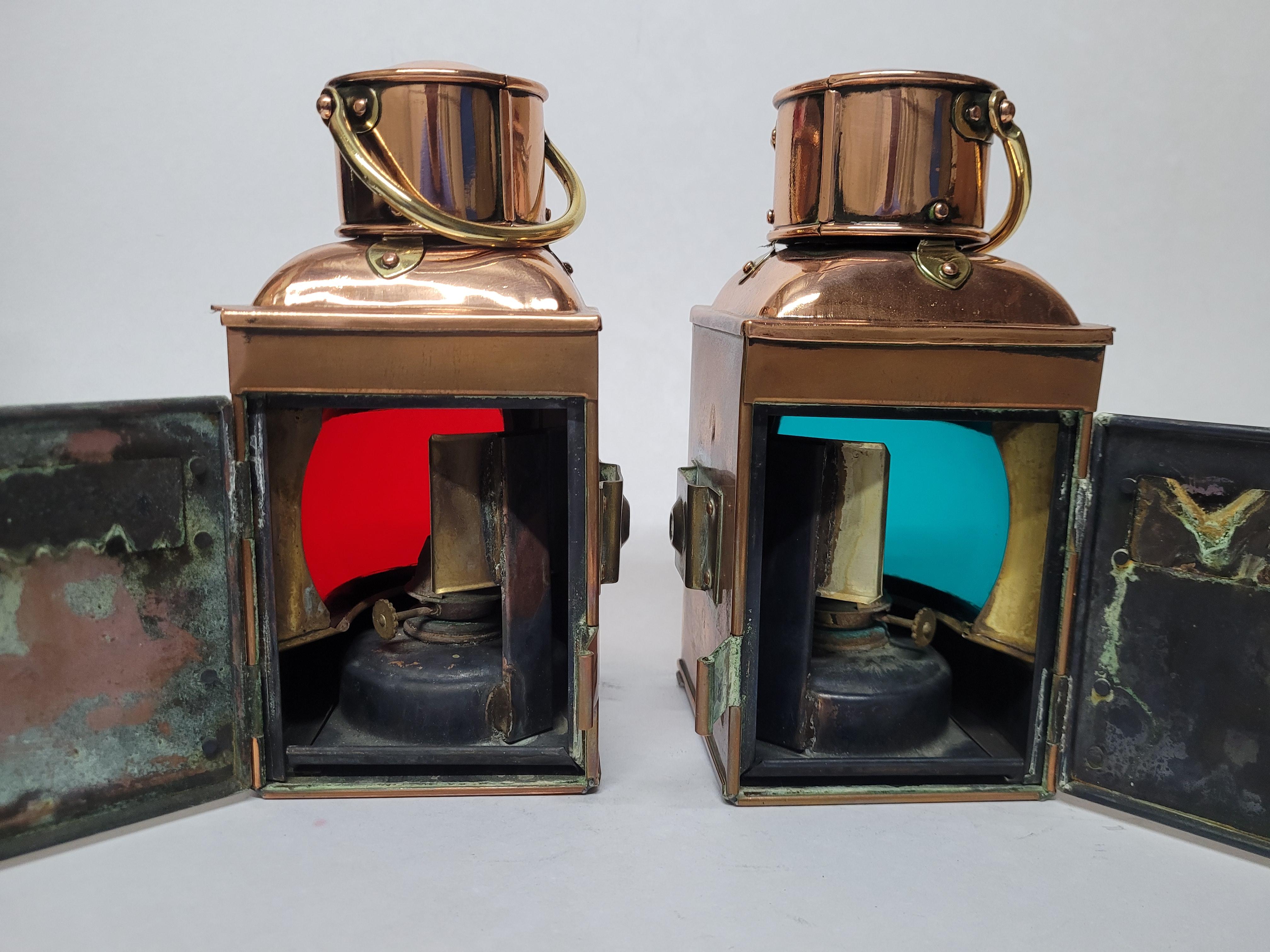 English Port and Starboard Ships Lanterns For Sale 8