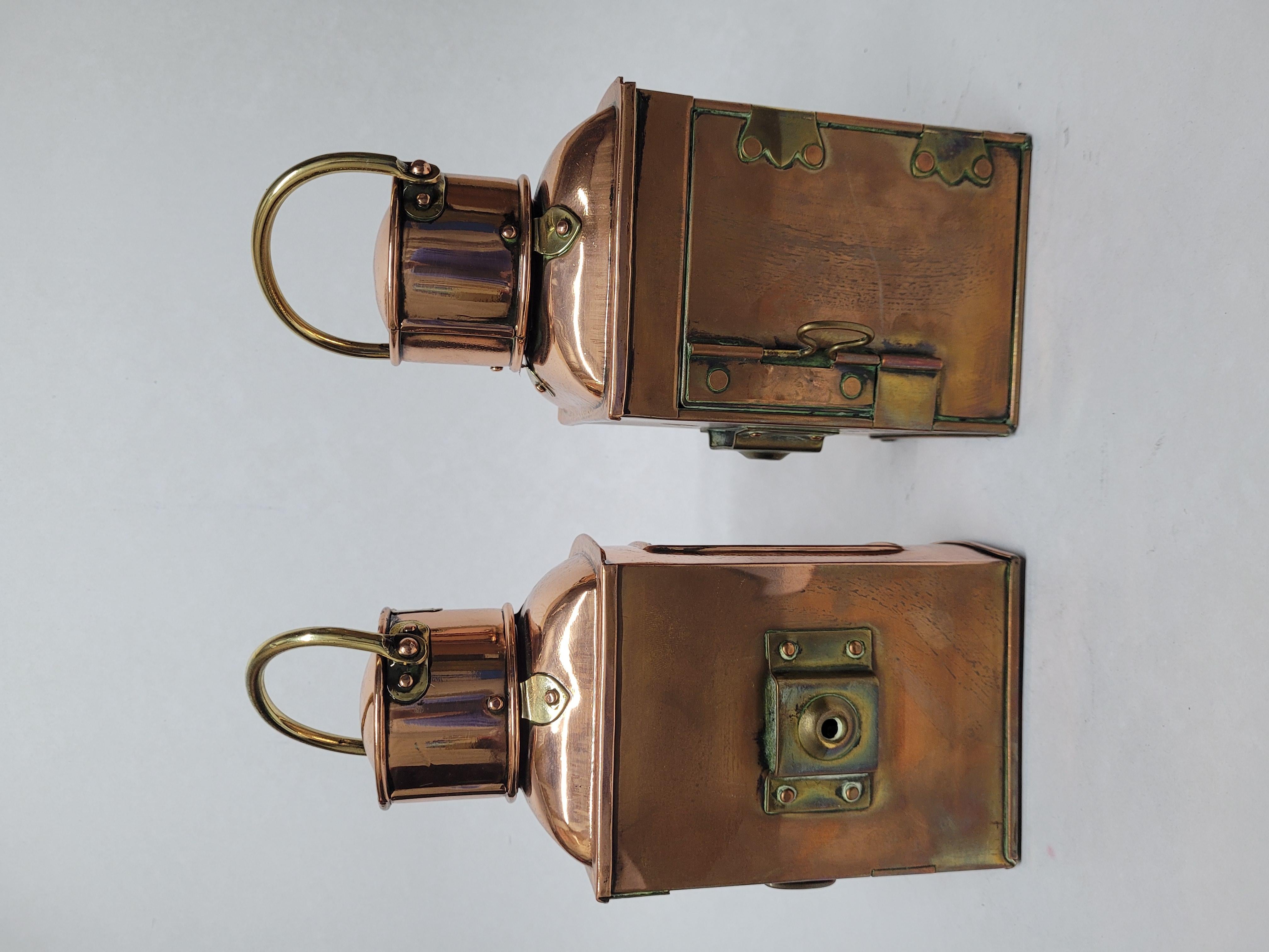 Mid-20th Century English Port and Starboard Ships Lanterns For Sale