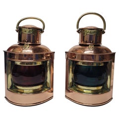 Vintage English Port and Starboard Ships Lanterns