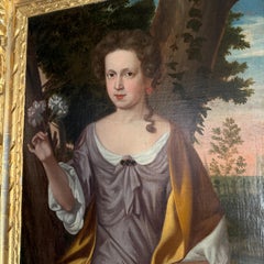 English Portrait Of A Lady From Circa End Of The 17th Century