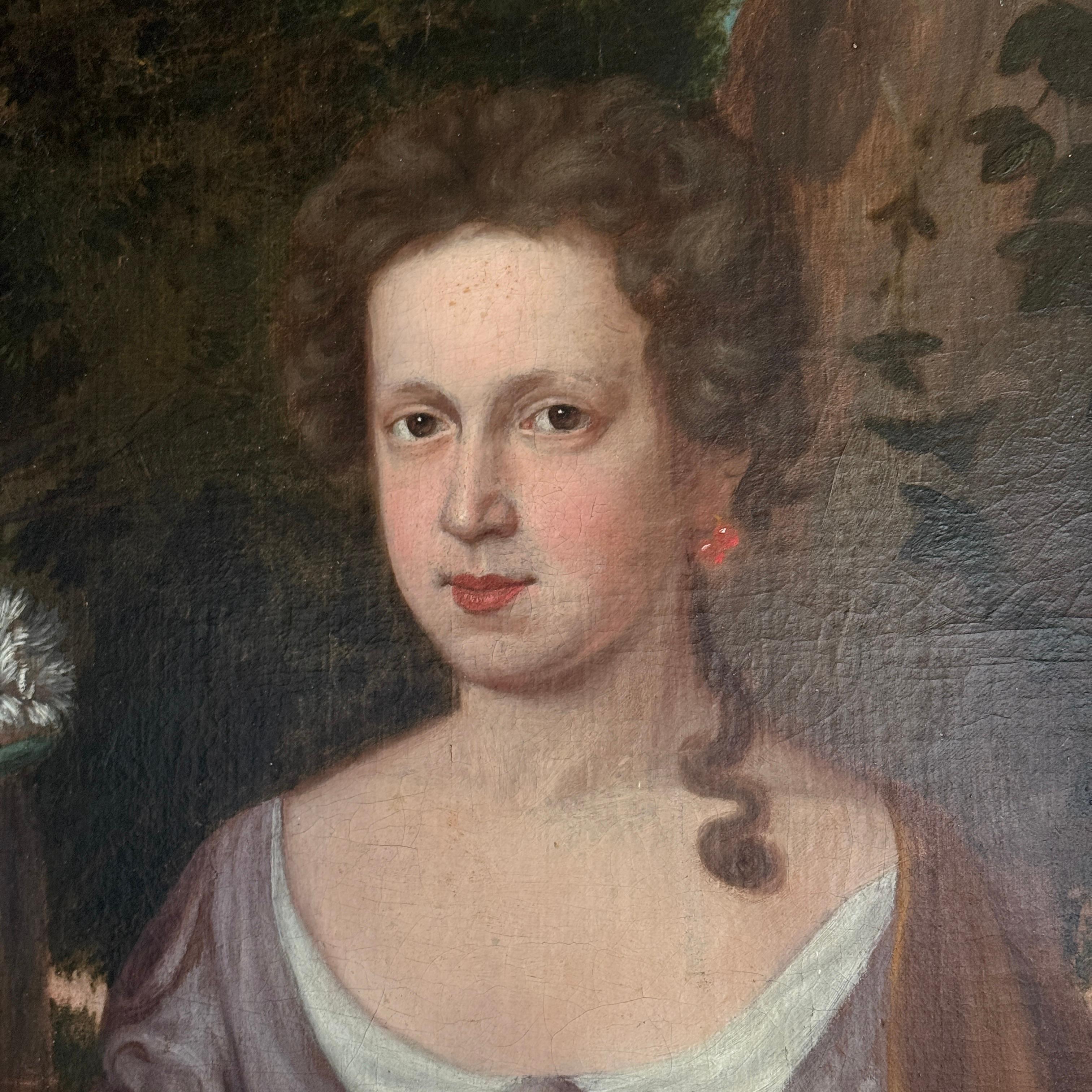 Georgien Portrait anglais d'une dame datant de la fin du CIRCA (17ème siècle) en vente