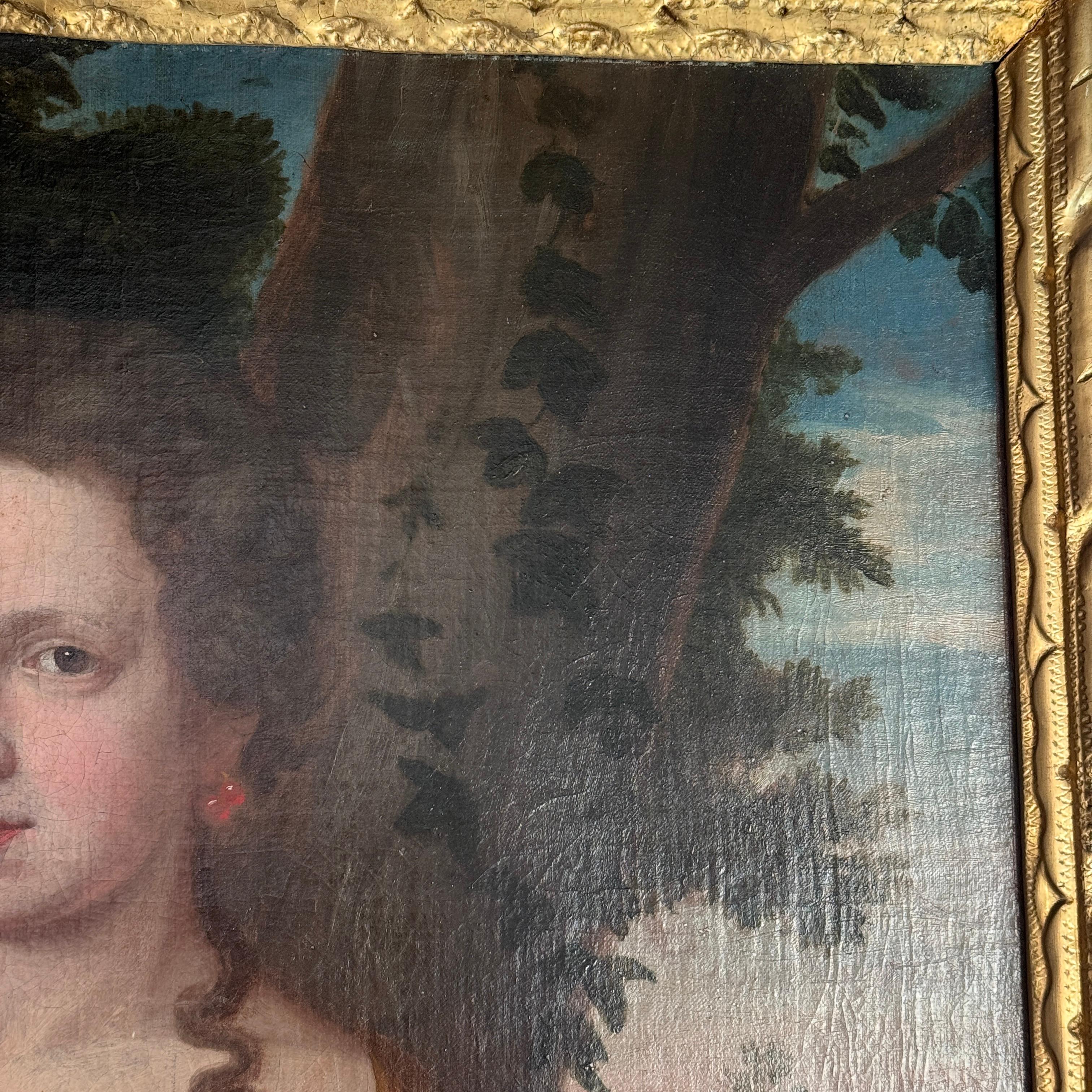 Portrait anglais d'une dame datant de la fin du CIRCA (17ème siècle) Bon état - En vente à Chonburi, TH