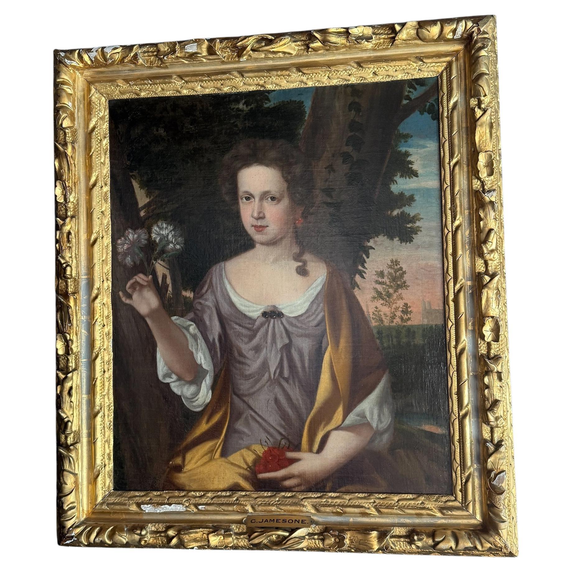 English Portrait Of A Lady From Circa End Of The 17th Century