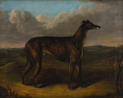 English Portrait of a Prize Winning Greyhound, "The Sultan" by J. Thompson, 1838
