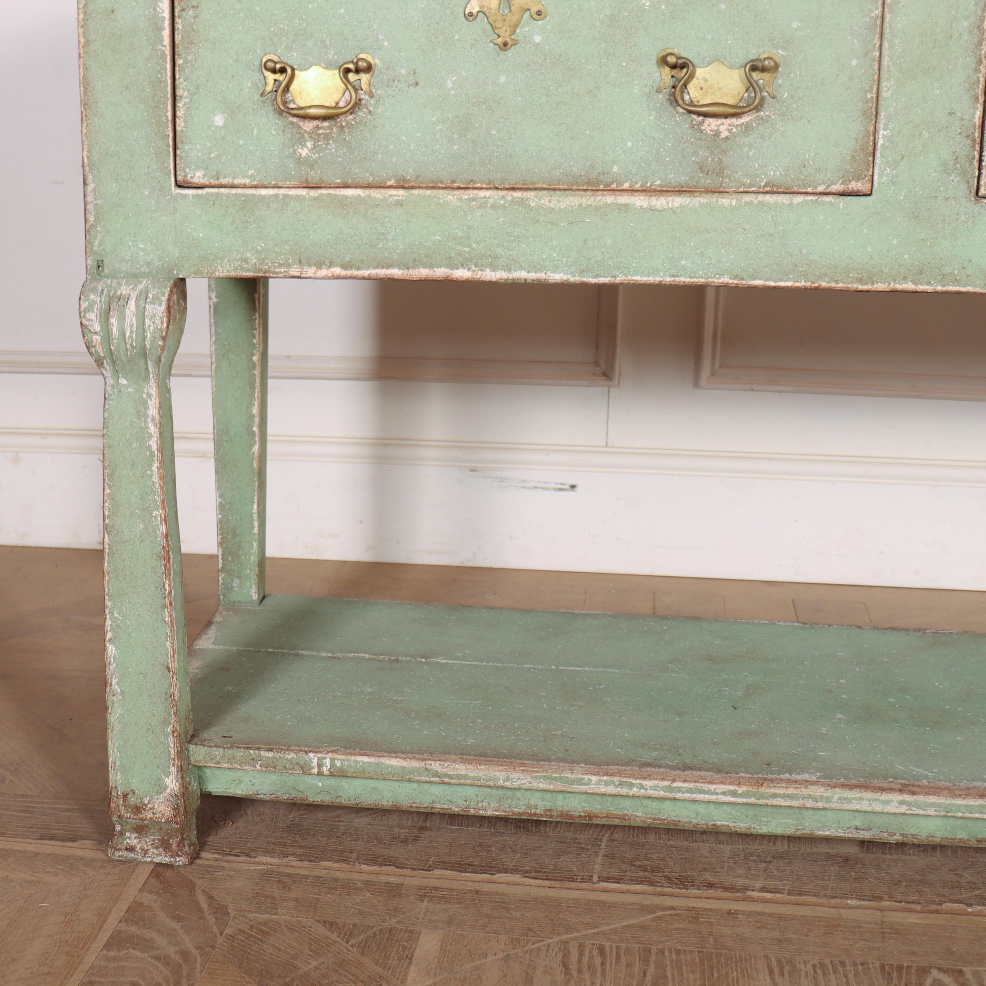 Painted English Potboard Dresser Base/ Sideboard For Sale