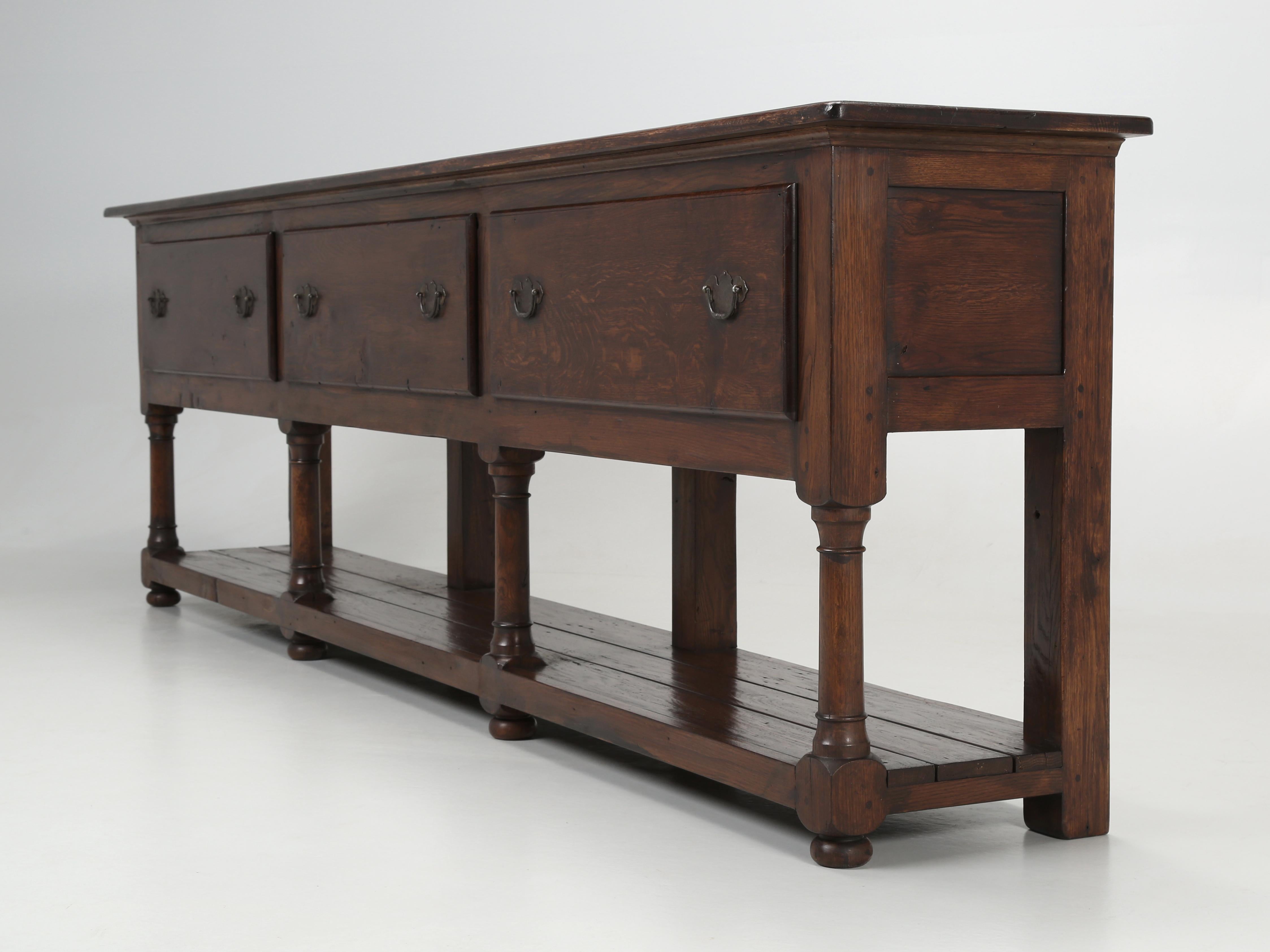 English Potboard Console Table or Sofa Table in their Traditional Style, but Made to Order here in Chicago. Options in regards to dimensions and wood type are virtually almost endless. The craftsmanship is purely old school and everything is done by