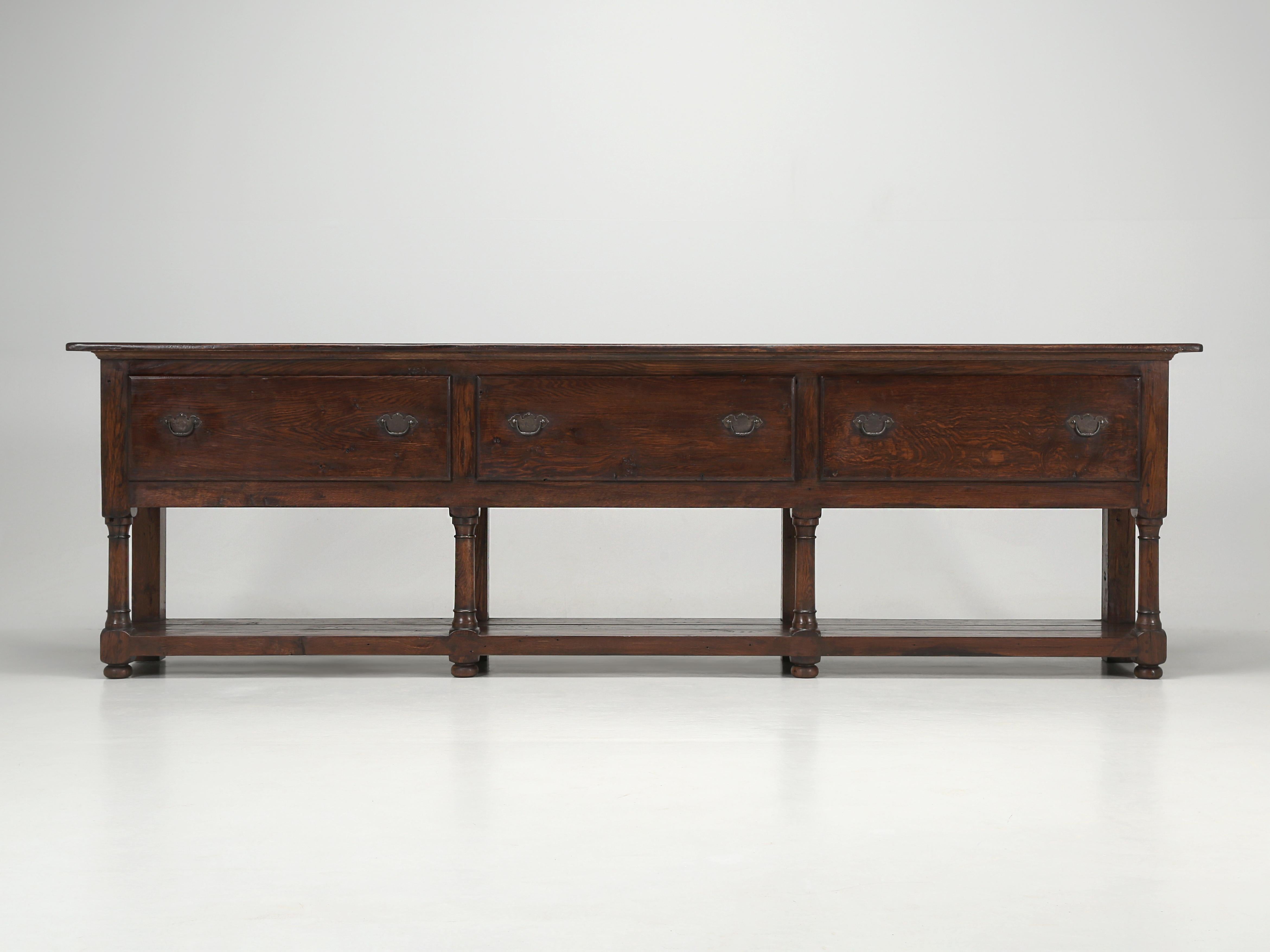 Country English Potboard Style Sofa Table Made to Order in Any Size or Material For Sale