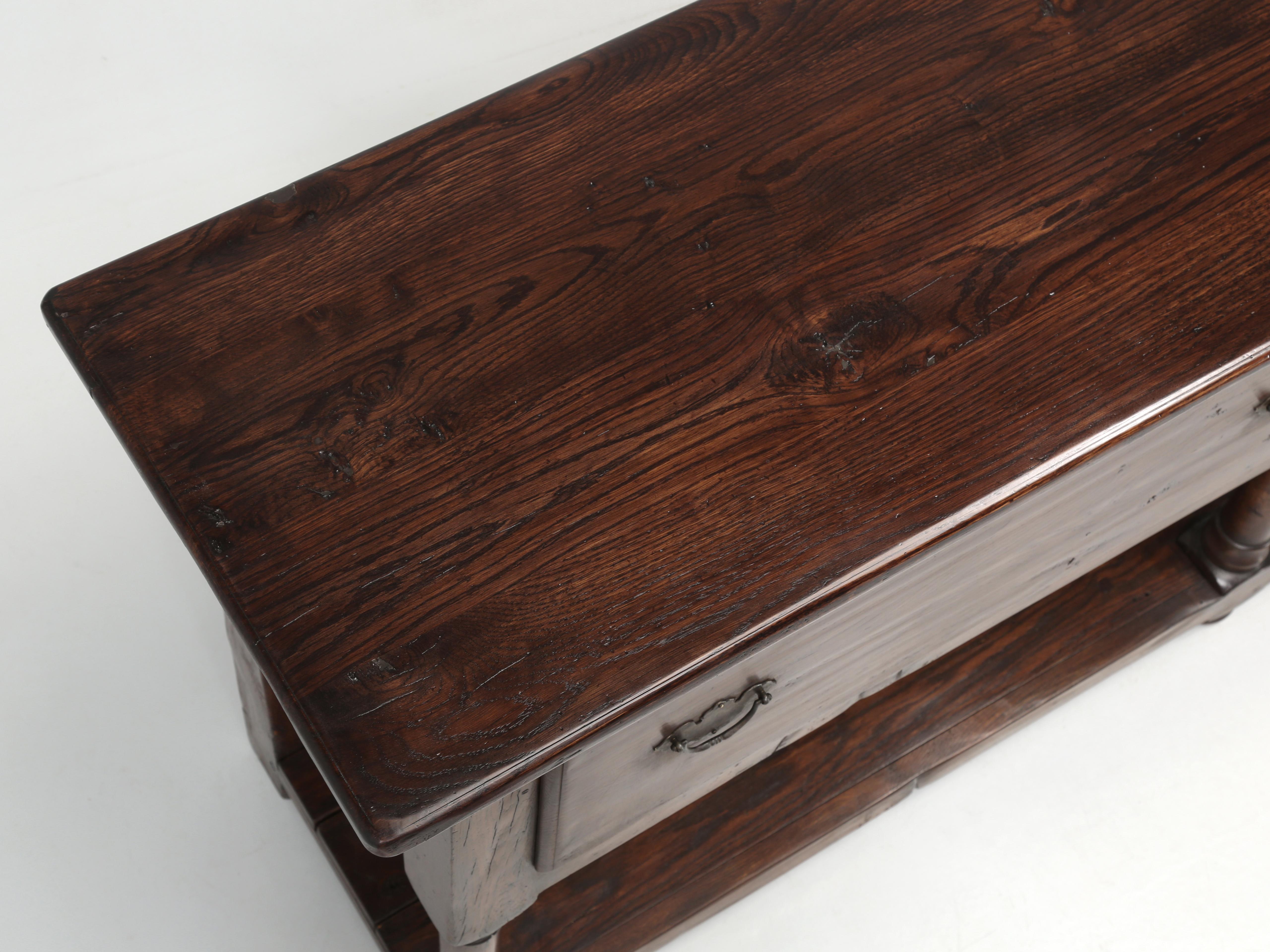Hand-Crafted English Potboard Style Sofa Table Made to Order in Any Size or Material For Sale