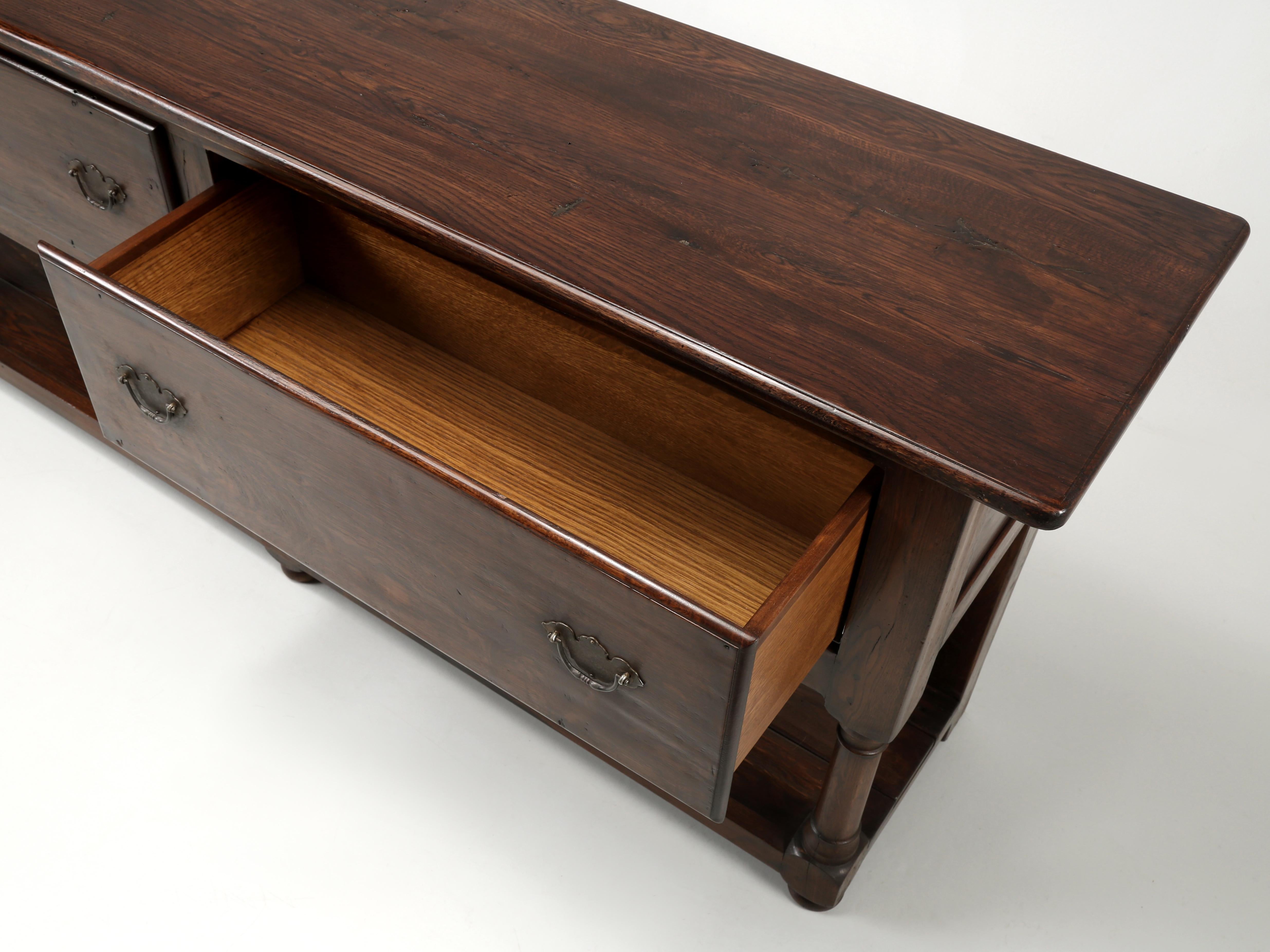 English Potboard Style Sofa Table Made to Order in Any Size or Material In New Condition For Sale In Chicago, IL