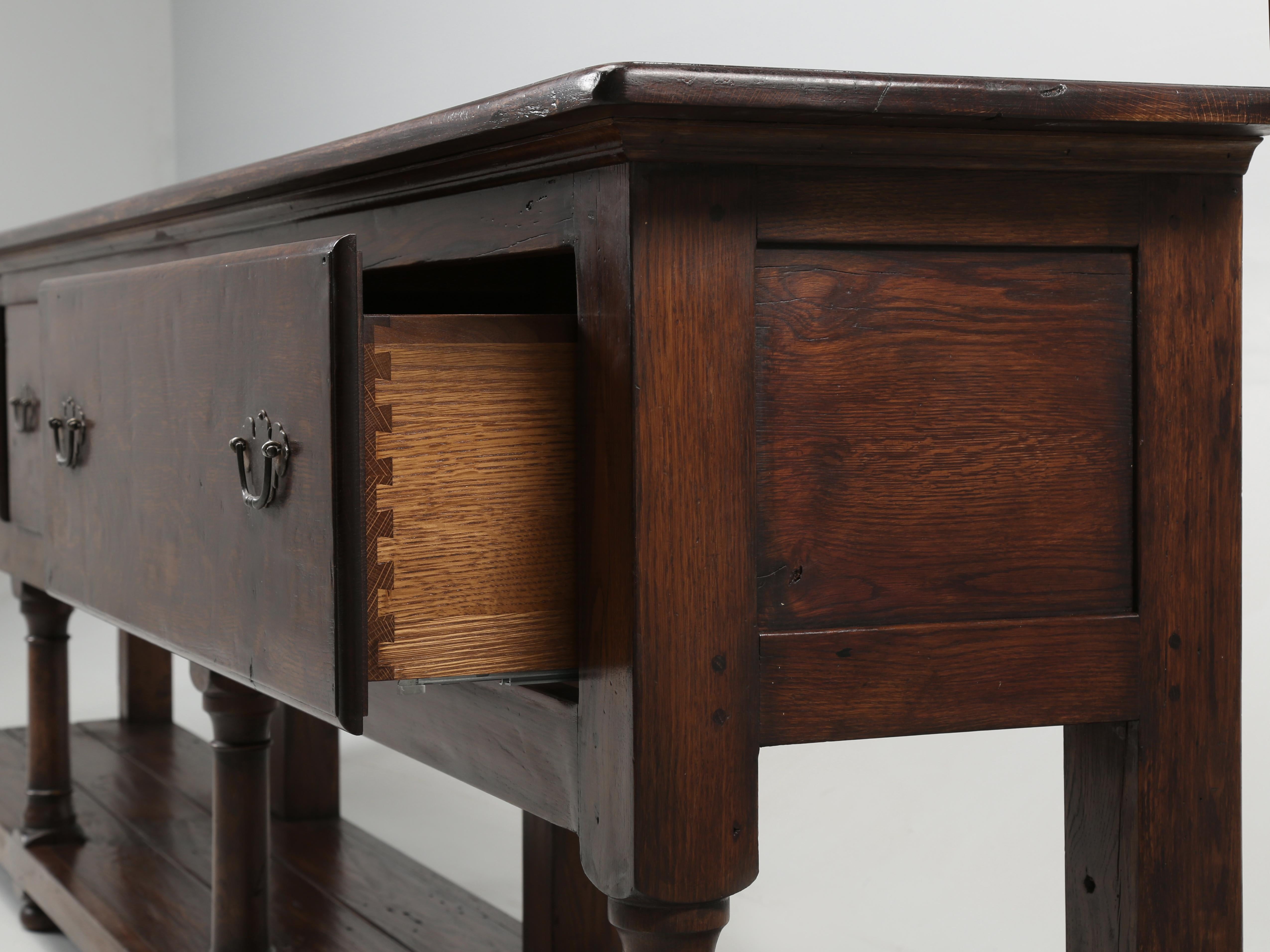 Contemporary English Potboard Style Sofa Table Made to Order in Any Size or Material For Sale