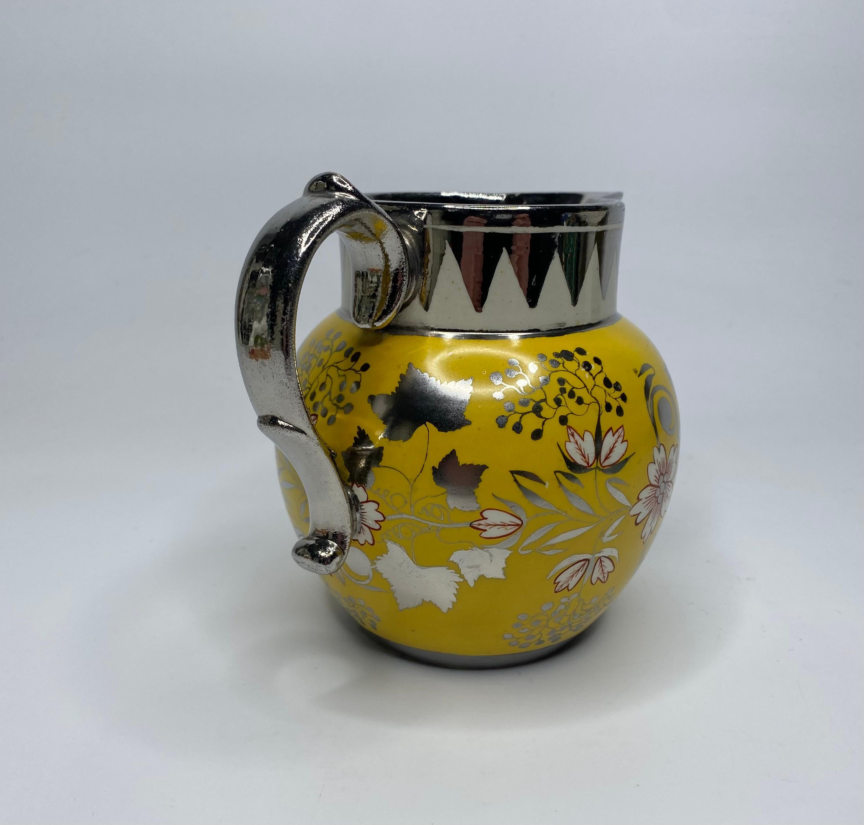 Early 19th Century English pottery ‘Canary Yellow’ silver lustre jug, c. 1820.