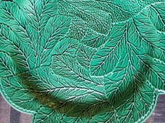 Regency English Pottery Green-glazed Leaf Plate, Brameld, Yorkshire