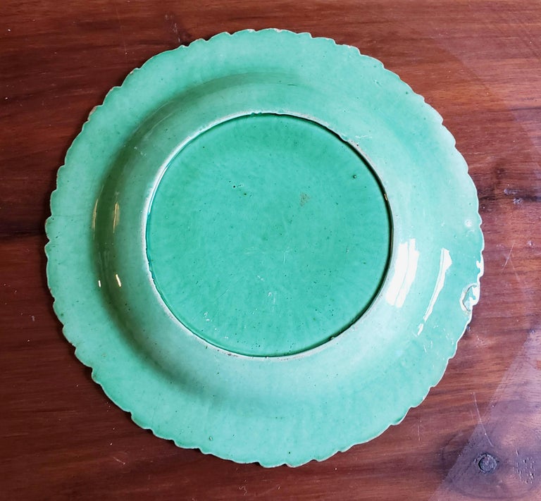 English Pottery GreenGlazed Leaf Plates, Possibly Brameld, Yorkshire