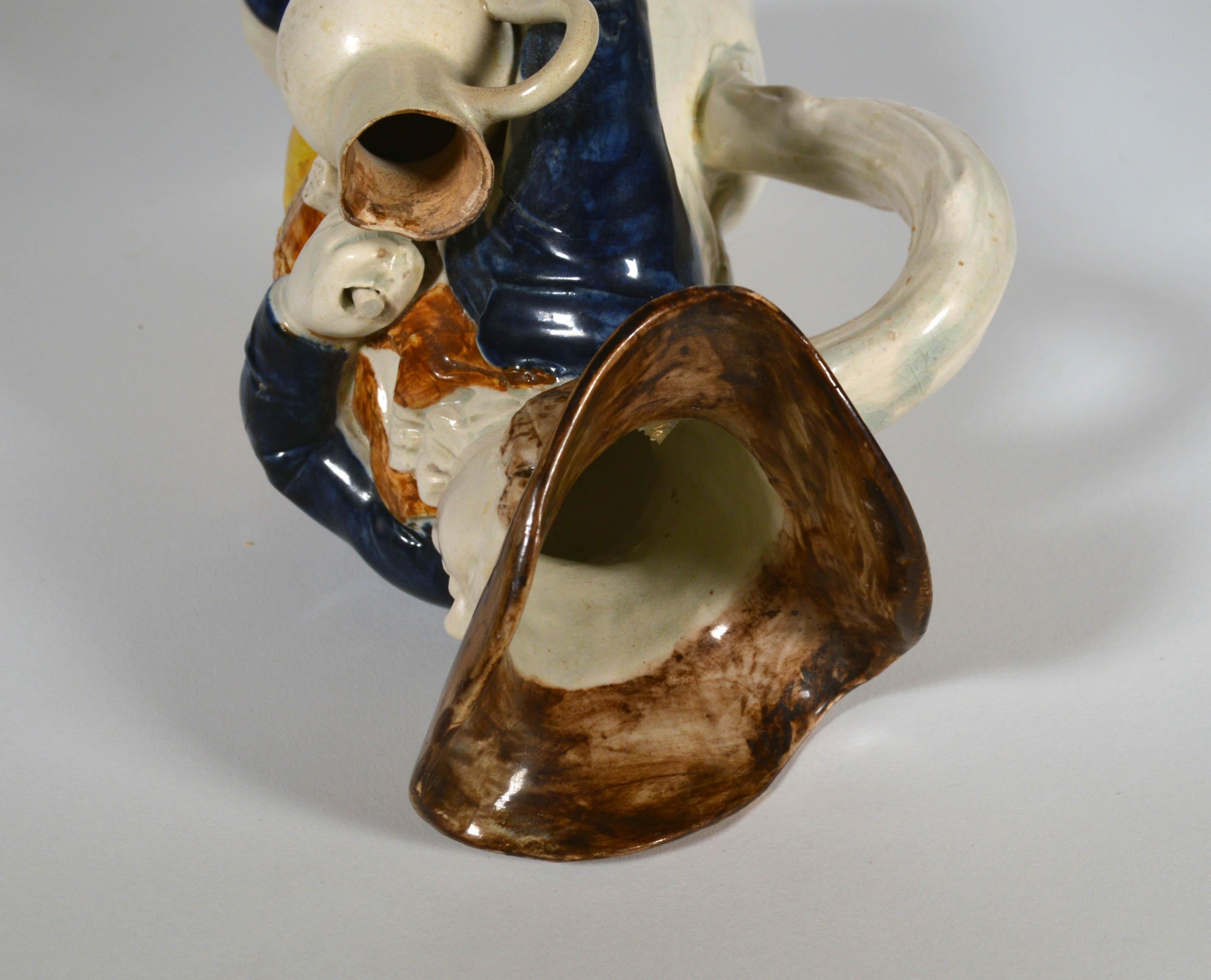 18th-Century English Pottery Hearty Good Fellow Toby Jug For Sale 1