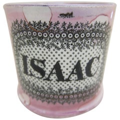 English Pottery Lustre Christening Mug with the Name Issac