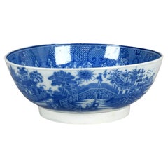 Ciotola in ceramica inglese Pearlware Blue Chinoiserie
