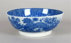 Bol chinoiserie anglaise perlée bleue