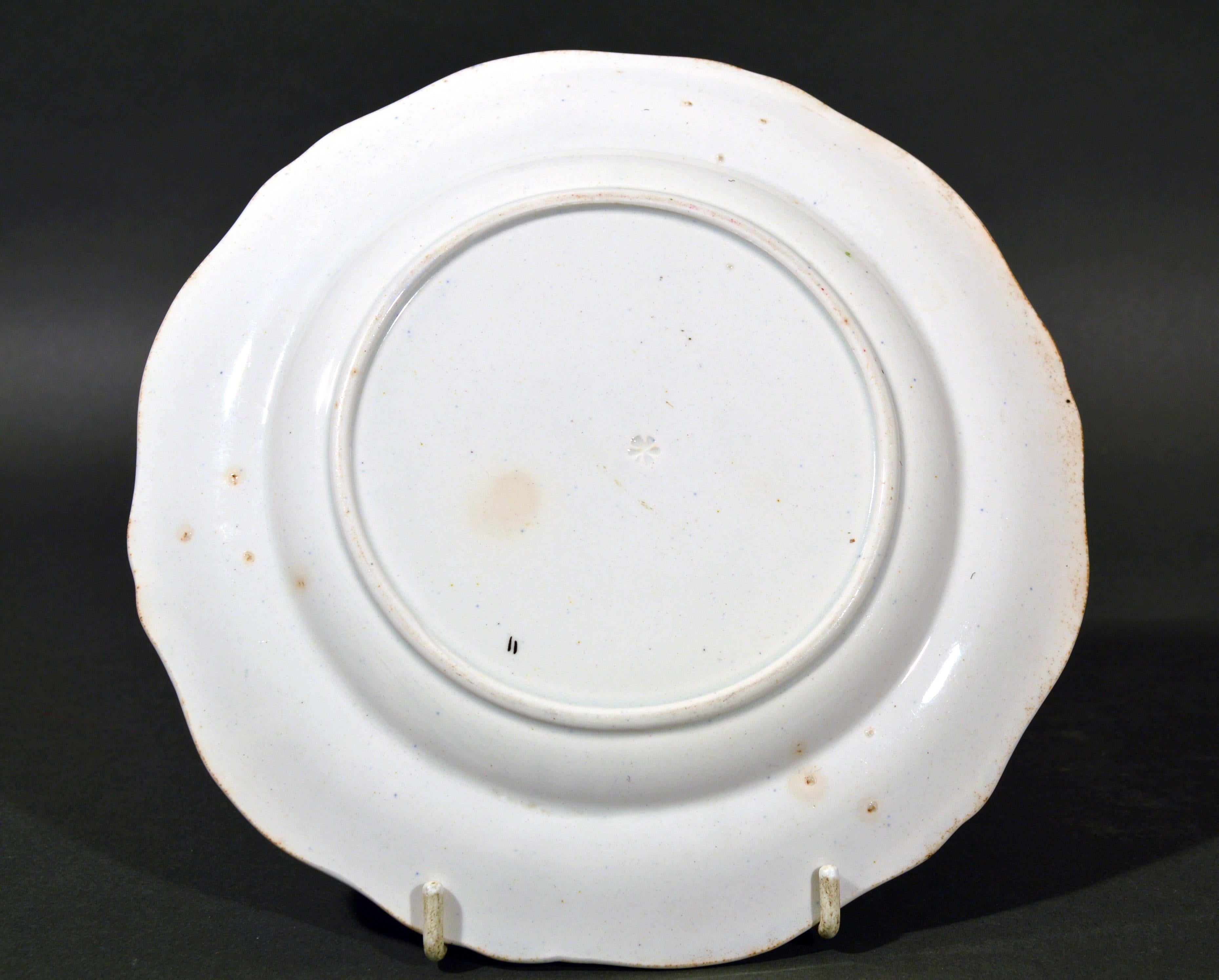Platos botánicos de cerámica inglesa Pearlware, hacia 1840 Inglés en venta