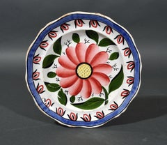 English Pottery Pearlware Botanical Plates, circa 1840