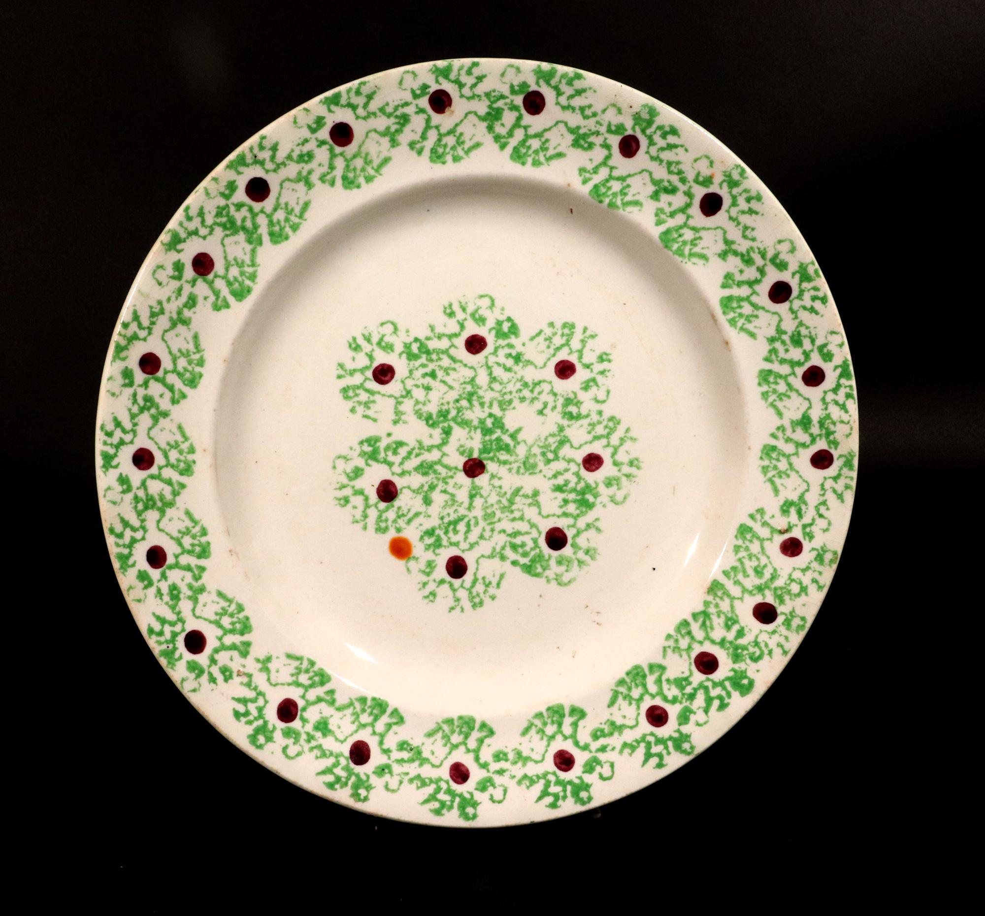 English Pottery Spatterware Plates- A Set of Four In Good Condition For Sale In Downingtown, PA