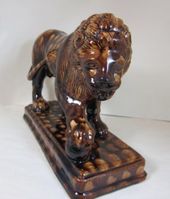 English Pottery Treacle Sponge Glazed Lion