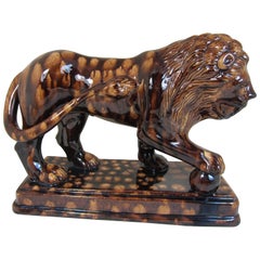 English Pottery Treacle Sponge Glazed Lion