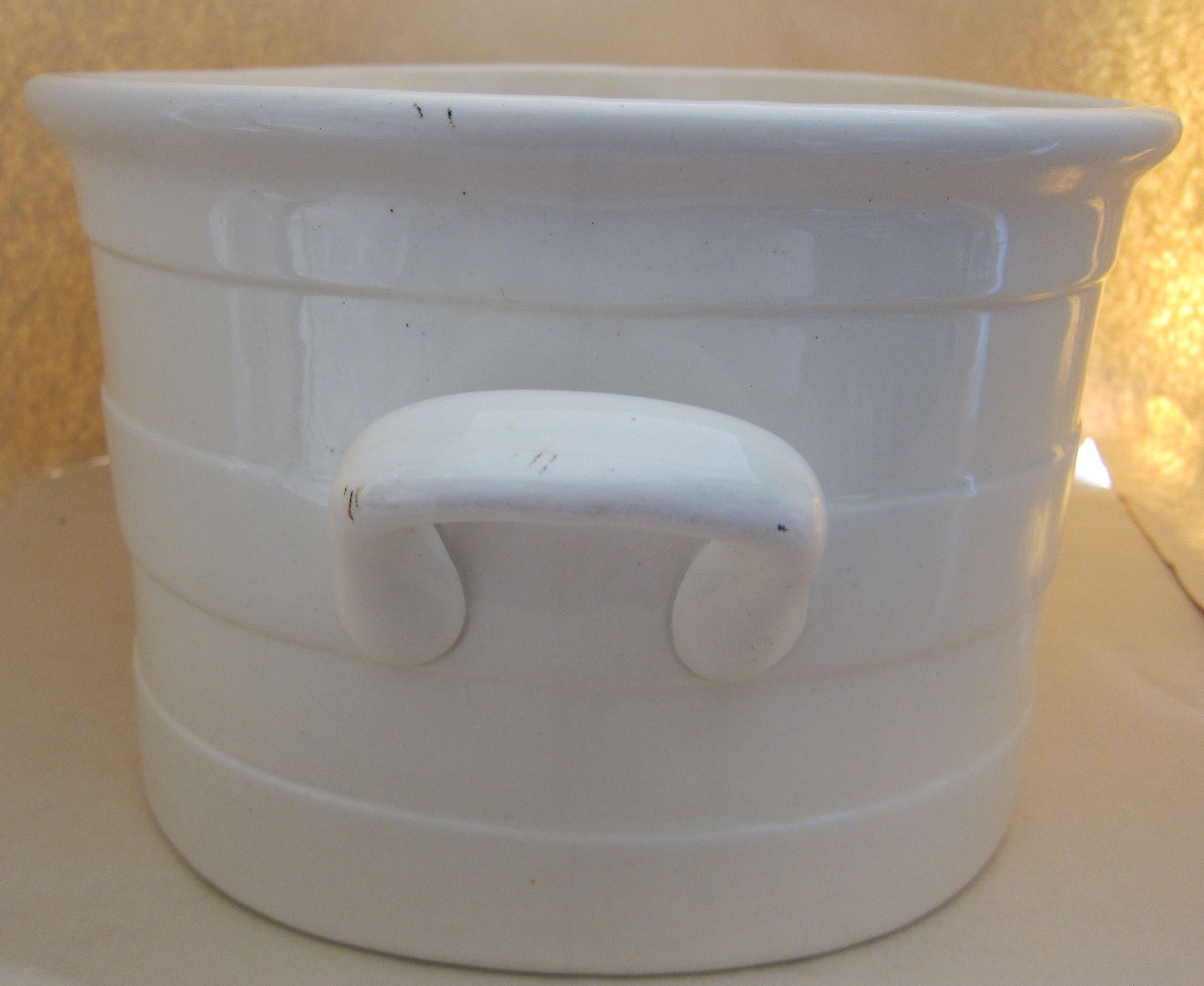 Country English Pottery White Two Handled Footbath