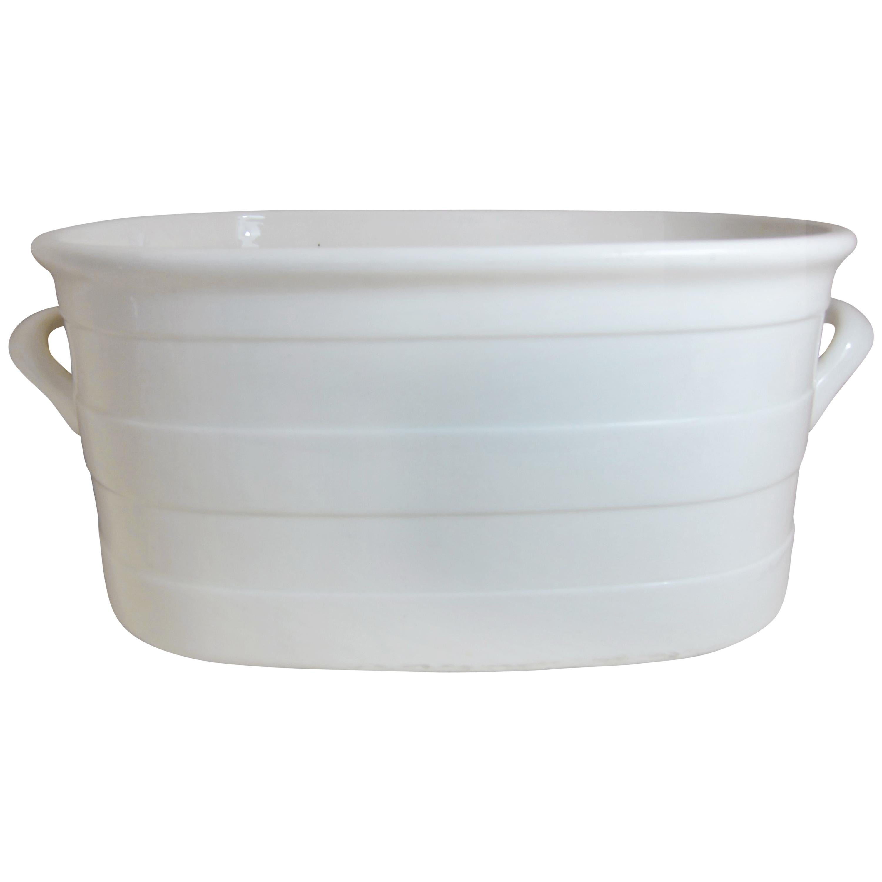 English Pottery White Two Handled Footbath