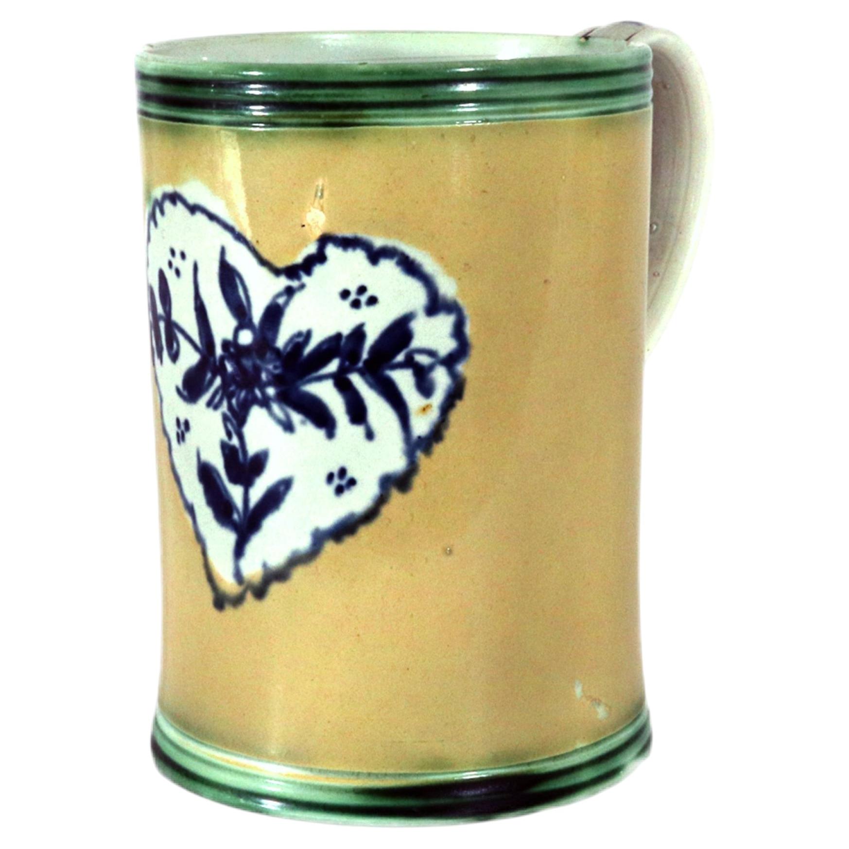 English Pottery Yellow Slip-Ground Pearlware Mug with Reserved Heart