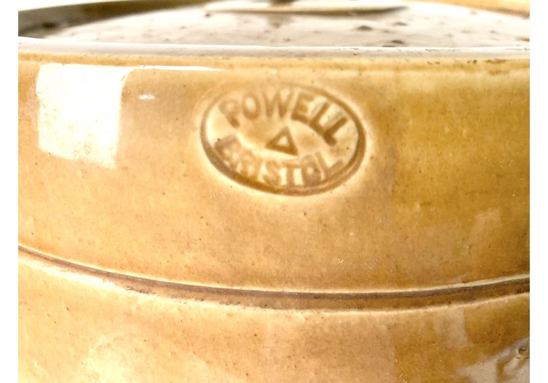 English Powell Bristol 5 Gallon Stoneware Barrel With Letter 