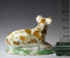 English Prattware Pottery Figure of a Ram, circa 1800