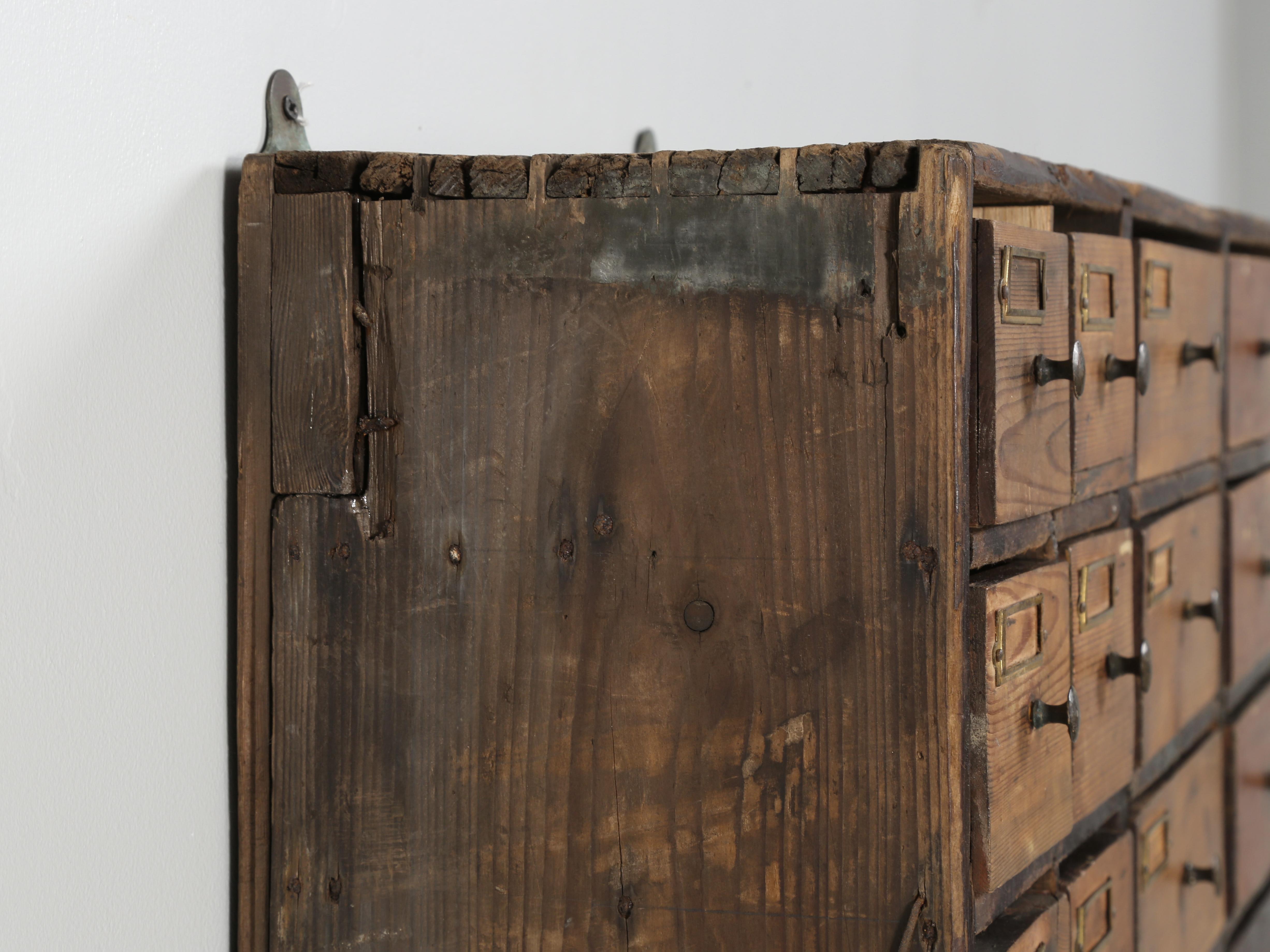English Primitive Hardware Store 56-Drawer Cabinet Original Paint and Unrestored 6