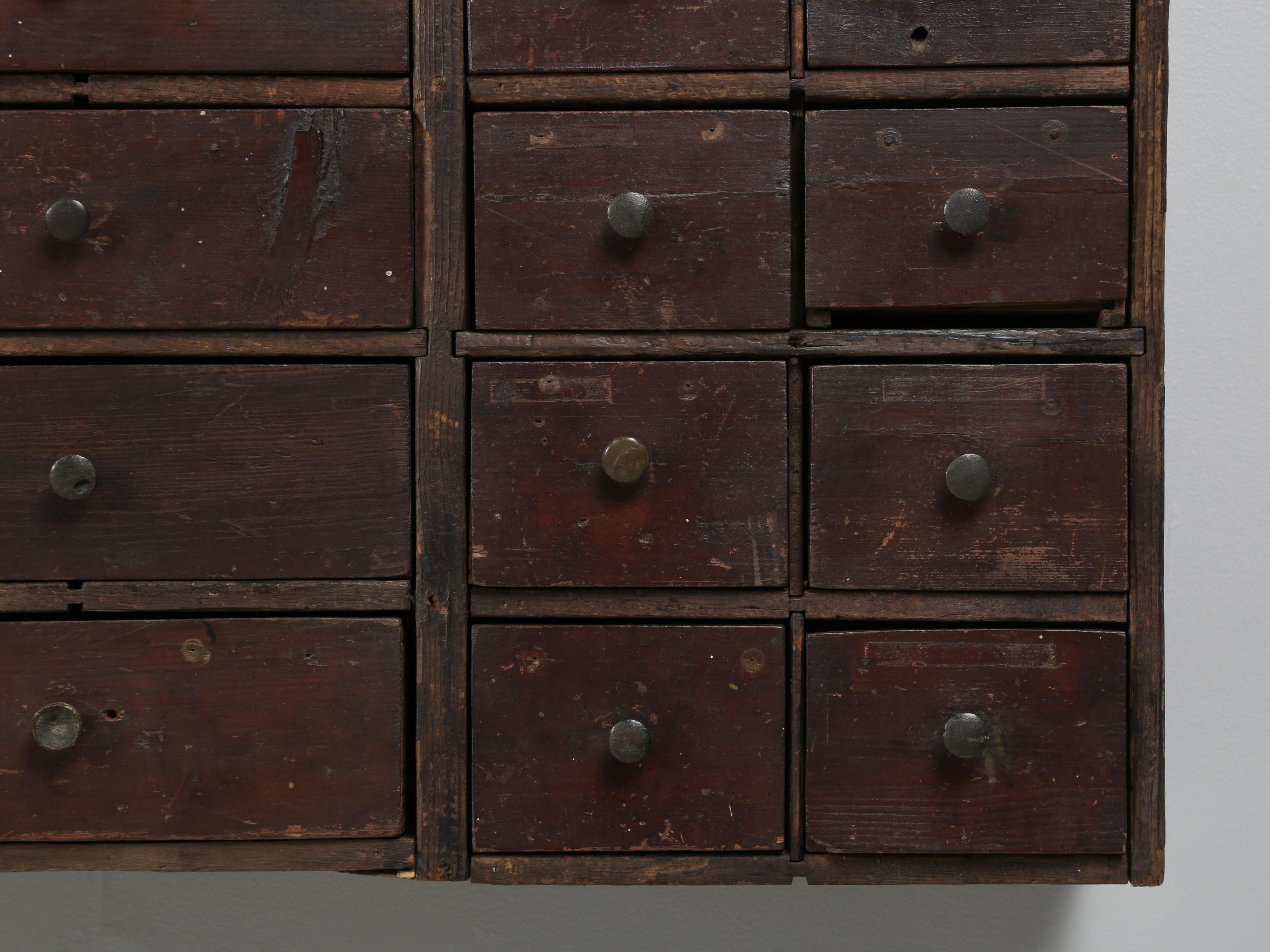 English Primitive Hardware Store 56-Drawer Cabinet Original Paint and Unrestored 2